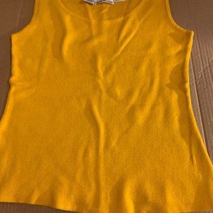 Anne Klein II Yellow Gold Tank Top Size M -100% Cotton